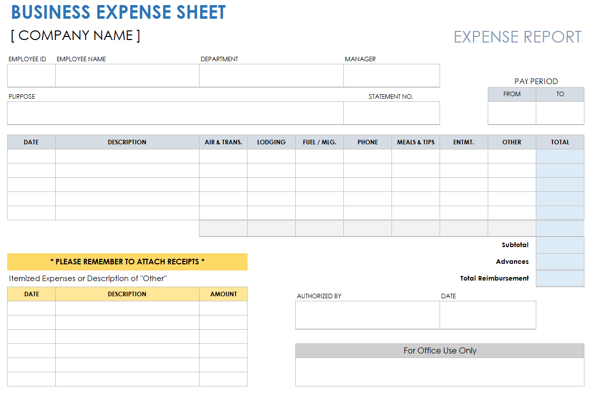 Free tax expense report template - criticpolk
